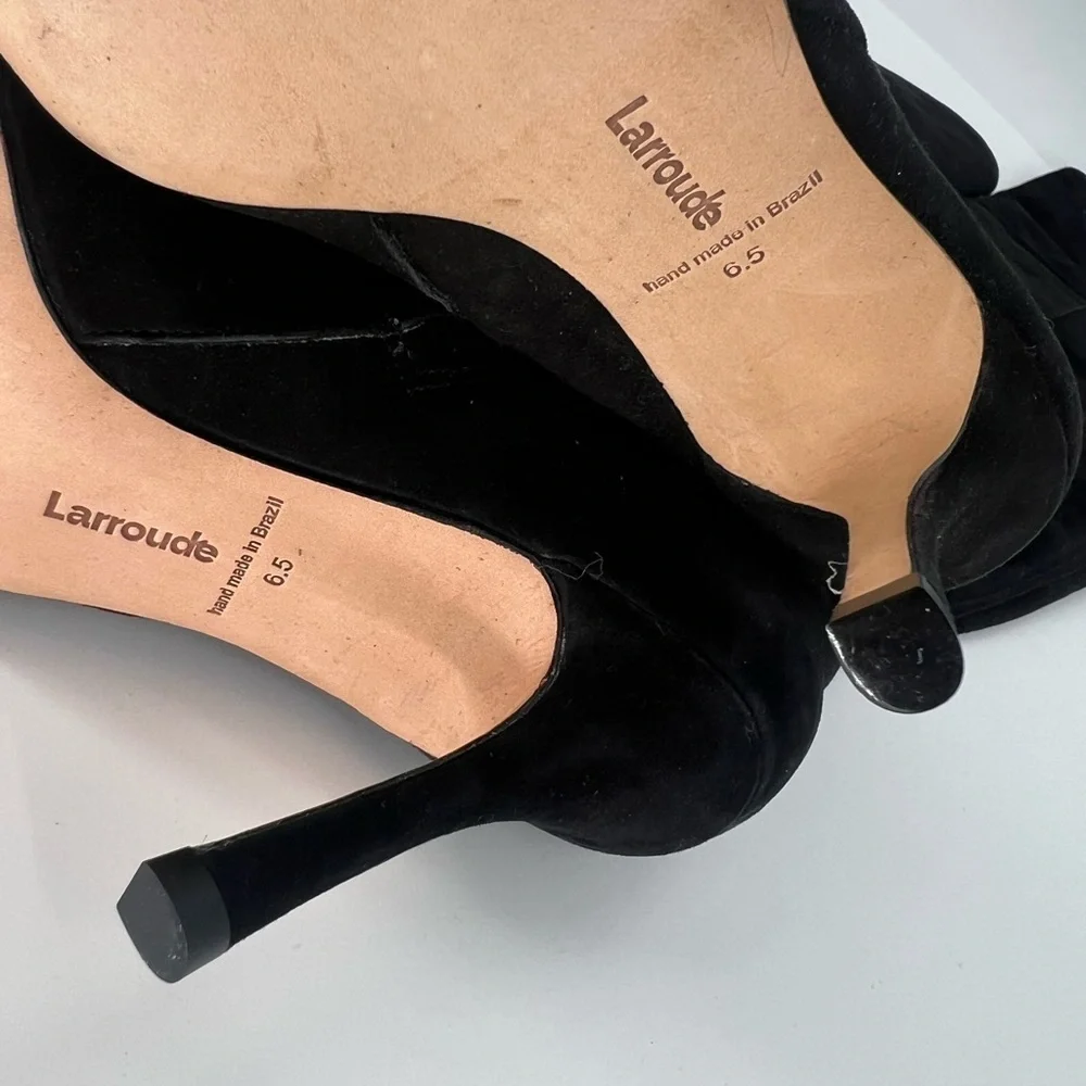 Larroudé Kate Over The Knee Suede Boots In Black
